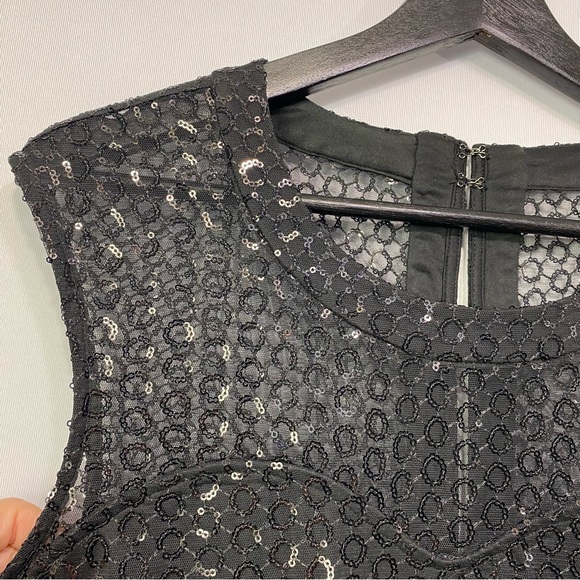 Express- Black Sheer Sleeveless Party Dress M NWT - Picture 3 of 10